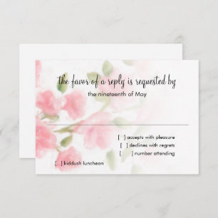 Bat Mitzvah Sweet Pink Azaleas RSVP Karte