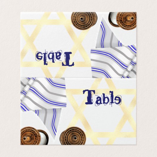 Bat Mitzvah Tischnummer Card (Außenseite Aufgefaltet)