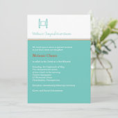 Bat Mitzvah Torah Türkis Einladung (Stehend Vorderseite)