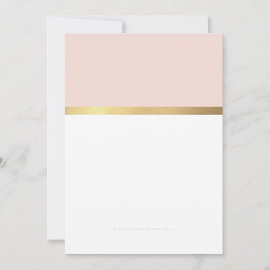 BAT MITZVAH trendy moderne blush rosa schwarzes Go Einladung (Rückseite)