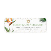 Bat Mitzvah Tropical Gold Palm Wasserfarbenadresse (Vorne)
