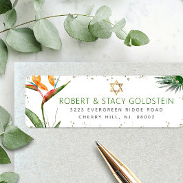 Bat Mitzvah Tropical Gold Palm Wasserfarbenadresse