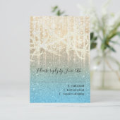 Bat Mitzvah Türkis und Gold Extra Funkelnd RSVP Karte (Stehend Vorderseite)