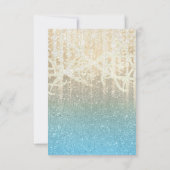 Bat Mitzvah Türkis und Gold Extra Funkelnd RSVP Karte (Rückseite)