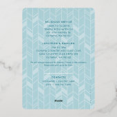 BAT MITZVAH türkisblaue Goldskriptkalligrafie Folieneinladung (Rückseite)