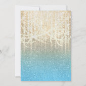 Bat Mitzvah Türkise Blue Gold Extra Funkelnd Einladung (Rückseite)