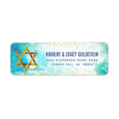 Bat Mitzvah türkisfarbene Rücksendeadresse (Vorne)