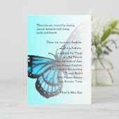 Bat Mitzvah Türkquoise Blue Butterfly Ombre Einladung (Stehend Vorderseite)