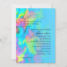 Bat Mitzvah Turquoise Blue Limon Pink Gefärbte Kra