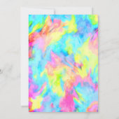 Bat Mitzvah Turquoise Blue Limon Pink Gefärbte Kra Einladung (Rückseite)