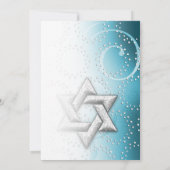 Bat Mitzvah Turquoise Shimmer Star von David Einladung (Rückseite)