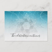 Bat Mitzvah Turquoise Star Glitterie Nach dem Part Einladung (Vorderseite)