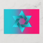 Bat Mitzvah Turquoise und Pink Ombre Star von Davi Karte (Rückseite)