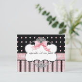 Bat Mitzvah UAWG Response - Französischer Bow Dot  RSVP Karte (Stehend Vorderseite)