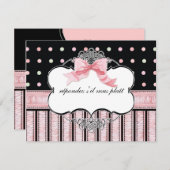 Bat Mitzvah UAWG Response - Französischer Bow Dot  RSVP Karte (Vorne/Hinten)