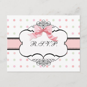 Bat Mitzvah UAWG Response - Französischer Bow Dot  RSVP Karte