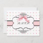 Bat Mitzvah UAWG Response - Französischer Bow Dot  RSVP Karte (Vorderseite)