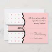 Bat Mitzvah UAWG Response - Französischer Bow Dot  RSVP Karte (Rückseite)