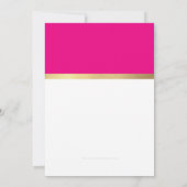 BAT MITZVAH ultra trendy modernes rosa schwarzes G Einladung (Rückseite)