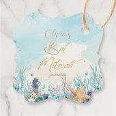 Bat Mitzvah Unterhalb des Meeres Strand Geburtstag Geschenkanhänger (Rückseite)