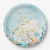 Bat Mitzvah Unterhalb des Meeresstrands 12. 13. Ge Pappteller (Vorderseite)