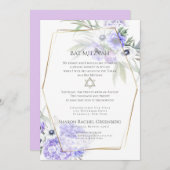 BAT MITZVAH | Violet Anemone Floral Verse 1 Einladung (Vorne/Hinten)