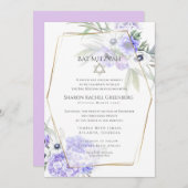 BAT MITZVAH | Violet Anemone Floral Verse 2 Einladung (Vorne/Hinten)