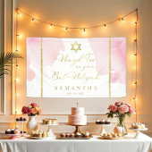Bat Mitzvah Wasserfarbenbanner Abstrakt Pink Gilde Banner