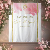 Bat Mitzvah Watercolor Backdrops | Rosa Abstrakt Wandteppich