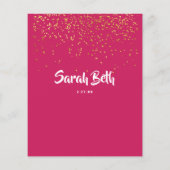 Bat Mitzvah Watercolor Glitzer Einladung (Rückseite)