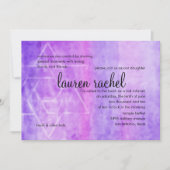 Bat Mitzvah Watercolor Streak Lila Star von David Einladung (Vorderseite)
