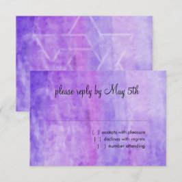 Bat Mitzvah Watercolor Streak Lila Star von David RSVP Karte