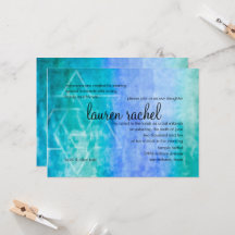 Bat Mitzvah Watercolor Streaks Blue Star von David