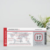 Bat Mitzvah World Traveler Boarding Pass Einladung (Stehend Vorderseite)