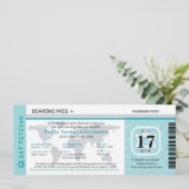 Bat Mitzvah World Traveler Boarding Pass Einladung (Stehend Vorderseite)