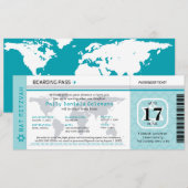 Bat Mitzvah World Traveler Boarding Pass Einladung (Vorne/Hinten)