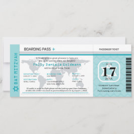 Bat Mitzvah World Traveler Boarding Pass Einladung