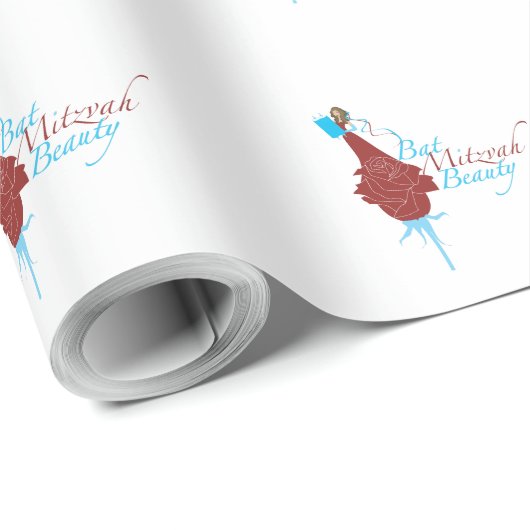 Bat Mitzvah Wrapping Papier Geschenkpapier (Rolleneckpunkt)