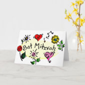 Bat Mitzwa Karte (Gelbe Blume)