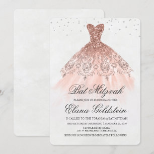Bat-Mizwa-Glitterkleid-Diamant-Einladung Einladung
