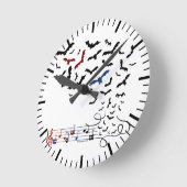 BAT-Musikdesign 2 Runde Wanduhr (Winkel)