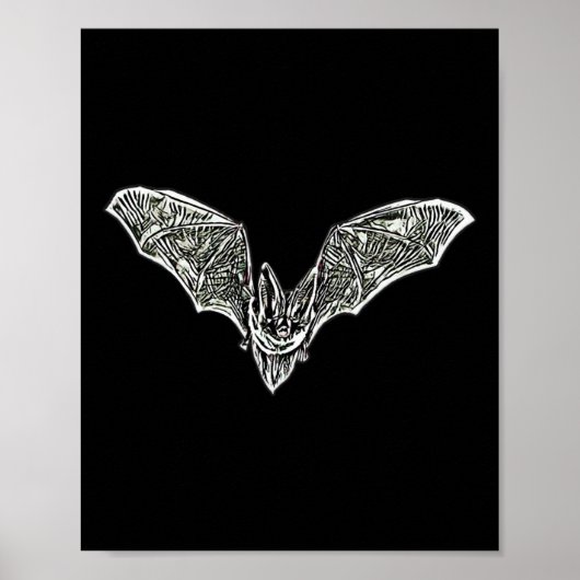 Bat Night Vampire Halloween Wing Flying Mammams Ba Poster (Vorne)