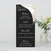 Bat oder Bar Mitzvah Black/Gold Food Menu Menükarte (Stehend Vorderseite)
