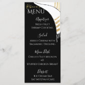 Bat oder Bar Mitzvah Black/Gold Food Menu Menükarte (Vorderseite)