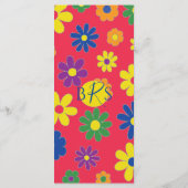 Bat oder Bar Mitzvah Elegantes Menü mit Flower Foo Menükarte (Rückseite)