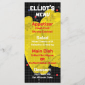 Bat oder Bar Mitzvah GAME auf dem Menü "Lebensmitt Menükarte (Vorderseite)