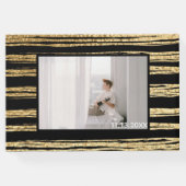 Bat oder Bar Mitzvah Party Schwarzes Gold Gästebuc Gästebuch (Rückseite)