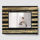 Bat oder Bar Mitzvah Party Schwarzes Gold Gästebuc Gästebuch (Rückseite)