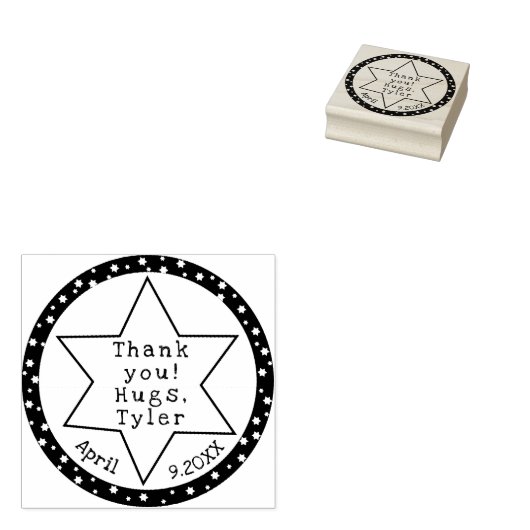 Bat oder Bar Mitzvah Star Briefmarke Gummistempel (Stempel)