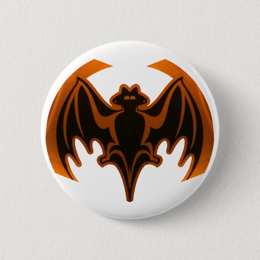 Bat Orange Das MUSEUM Zazzle Geschenke Button (Vorderseite)